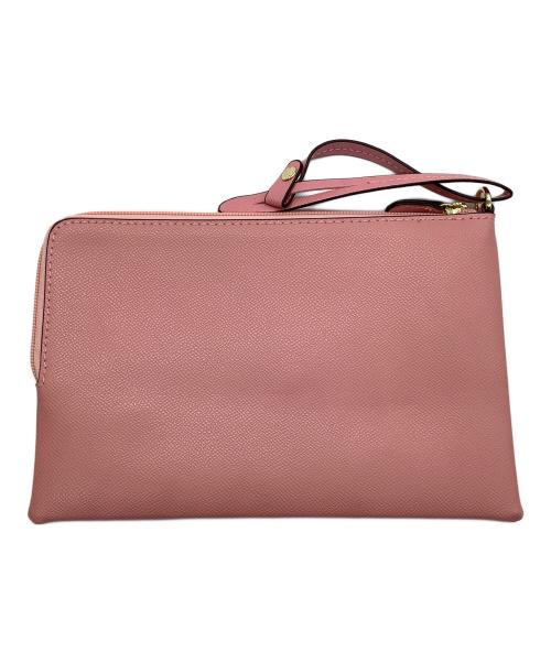 COACH（コーチ）COACH (コーチ) トートバッグ　シグネチャー ナチュラル×ピンクの古着・服飾アイテム