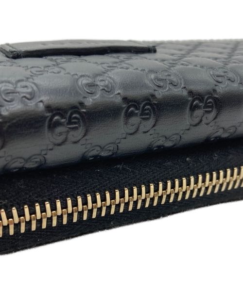 GUCCI（グッチ）GUCCI (グッチ) 長財布 マイクログッチシマ ブラックの古着・服飾アイテム