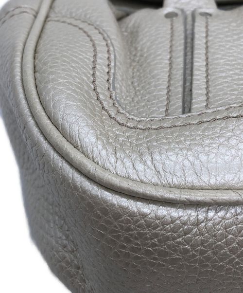 CELINE（セリーヌ）CELINE (セリーヌ) レザーハンドバッグ アイボリーの古着・服飾アイテム