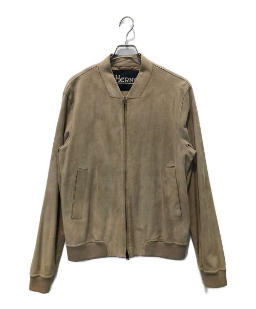 HERNO（ヘルノ）HERNO (ヘルノ) スエードレザーブルゾン ベージュ サイズ:46の古着・服飾アイテム