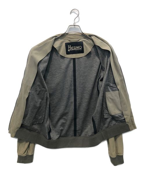 HERNO（ヘルノ）HERNO (ヘルノ) スエードレザーブルゾン ベージュ サイズ:46の古着・服飾アイテム