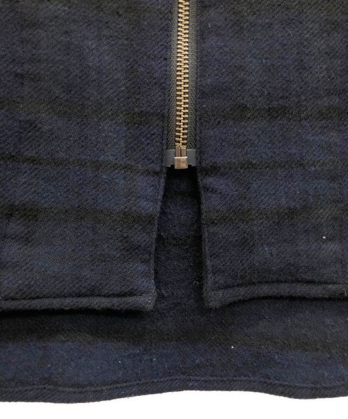 Manual Alphabet（マニュアル アルファベット）Manual Alphabet (マニュアル アルファベット) ウールカーディガンシャツ ネイビー サイズ:2の古着・服飾アイテム