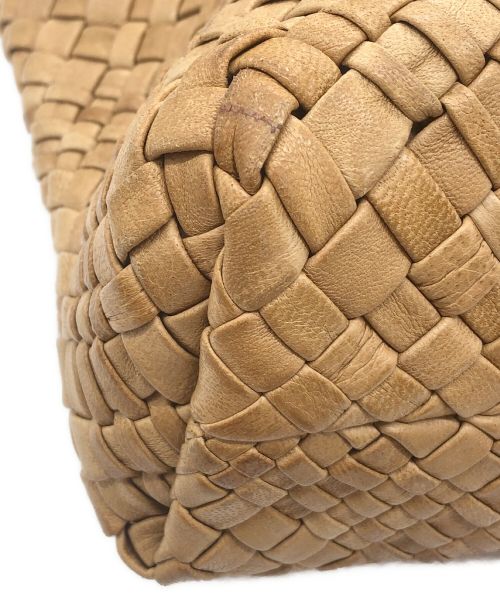 FALORNI（ファロルニ）FALORNI (ファロルニ) イントレチャートレザートートバッグ ブラウンの古着・服飾アイテム