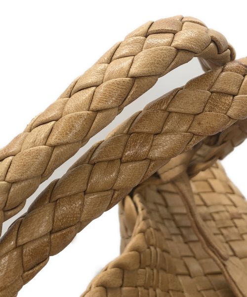 FALORNI（ファロルニ）FALORNI (ファロルニ) イントレチャートレザートートバッグ ブラウンの古着・服飾アイテム