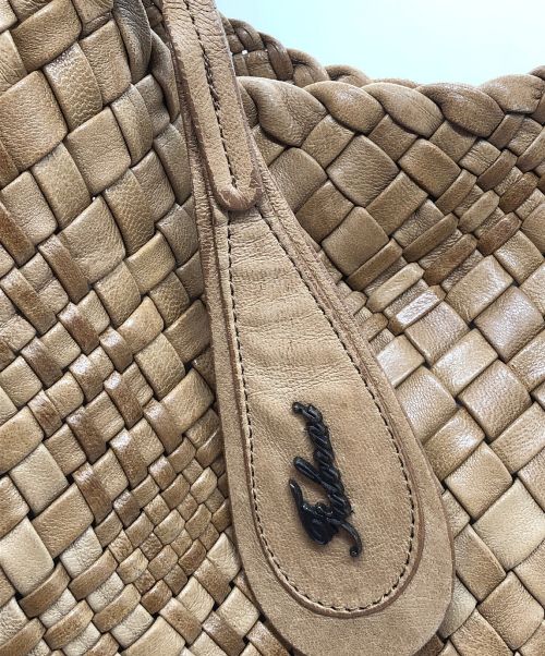 FALORNI（ファロルニ）FALORNI (ファロルニ) イントレチャートレザートートバッグ ブラウンの古着・服飾アイテム