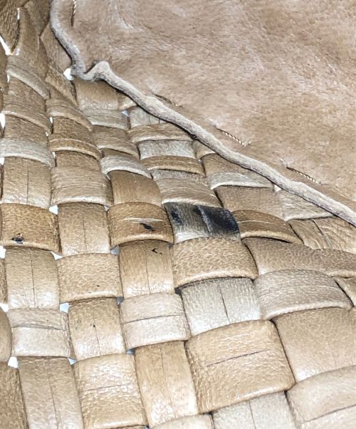 FALORNI（ファロルニ）FALORNI (ファロルニ) イントレチャートレザートートバッグ ブラウンの古着・服飾アイテム