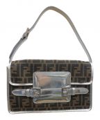 FENDIフェンディ）の古着「ズッカ柄ハンドバッグ」｜ブラウン×シルバー