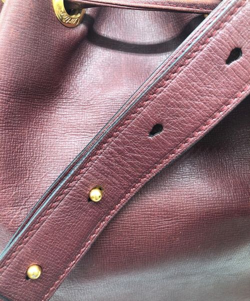 Cartier（カルティエ）Cartier (カルティエ) 巾着型ショルダーバッグ マストライン ボルドーの古着・服飾アイテム