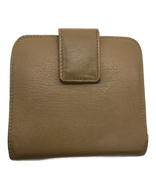 Yves Saint Laurent（イヴサンローラン）Yves Saint Laurent (イヴサンローラン) YSLエンボスロゴ2つ折り財布 カーキの古着・服飾アイテム