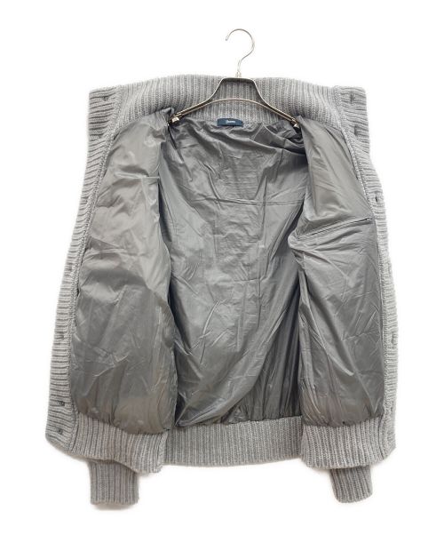 HERNO（ヘルノ）HERNO (ヘルノ) ウォーターレペレントナイロン×3ゲージウールハイブリッドダウンニットブルゾン グレー サイズ:48の古着・服飾アイテム