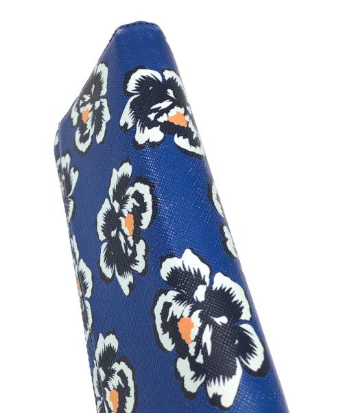 PAUL SMITH（ポールスミス）PAUL SMITH (ポールスミス) ラウンドファスナー財布　フラワープリント ブルー×ブラックの古着・服飾アイテム