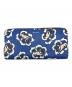 PAUL SMITH（ポールスミス）の古着「ラウンドファスナー財布　フラワープリント」｜ブルー×ブラック