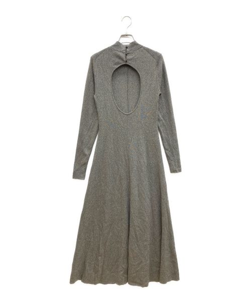 ETRE TOKYO（エトレトウキョウ）ETRE TOKYO (エトレトウキョウ) オープンバックラメニットドレスワンピース グレー サイズ:Fの古着・服飾アイテム