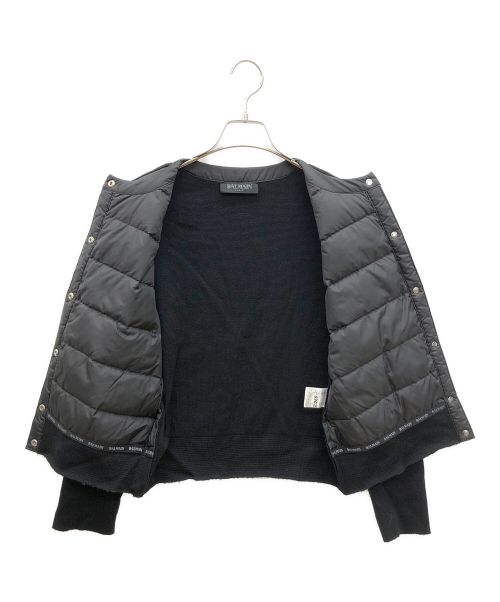 BALMAIN（バルマン）BALMAIN (バルマン) 切替ダウンジャケット ブラック×グレー サイズ:9の古着・服飾アイテム