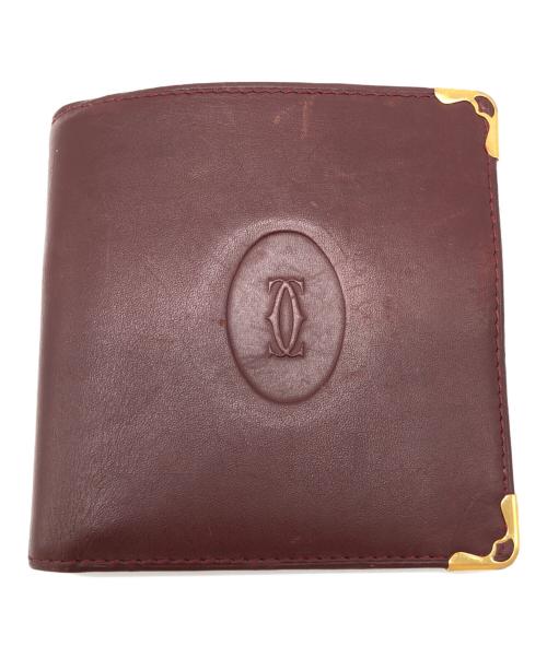 Cartier（カルティエ）Cartier (カルティエ) 2つ折り財布　マストライン ボルドーの古着・服飾アイテム