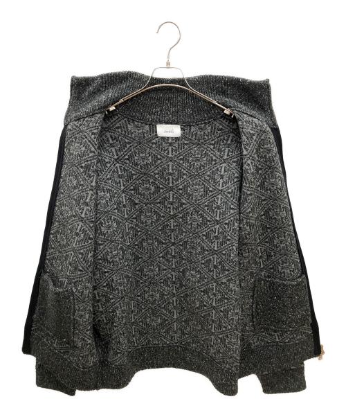 soerte（ソエルテ）soerte (ソエルテ) ジップニット　Oversize jacquard drivers knit グレー サイズ:3の古着・服飾アイテム