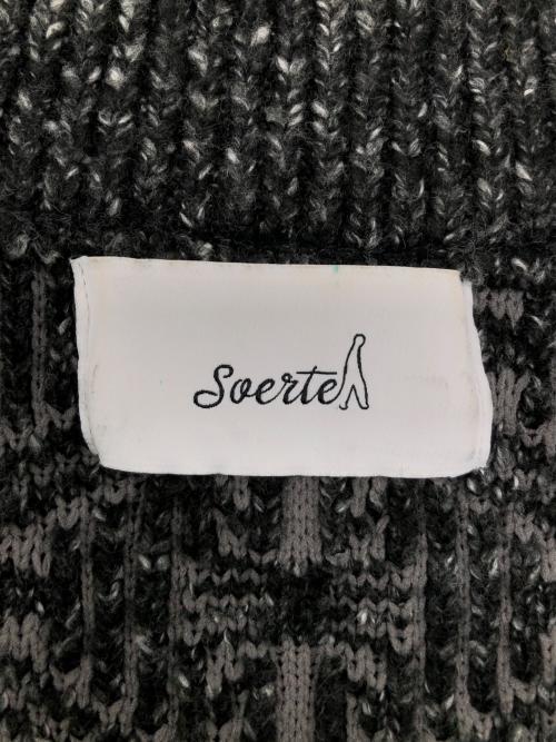 soerte（ソエルテ）soerte (ソエルテ) ジップニット　Oversize jacquard drivers knit グレー サイズ:3の古着・服飾アイテム