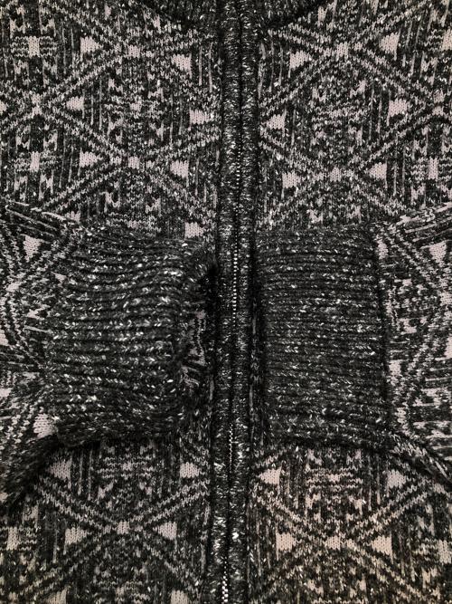 soerte（ソエルテ）soerte (ソエルテ) ジップニット　Oversize jacquard drivers knit グレー サイズ:3の古着・服飾アイテム