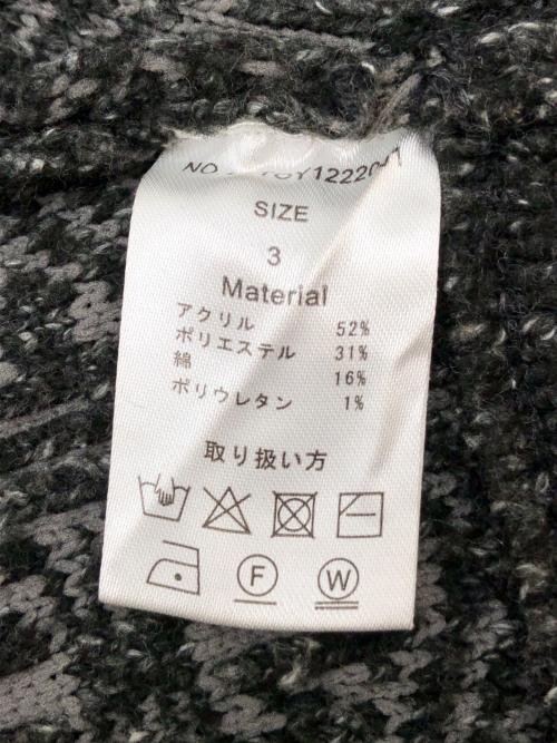 soerte（ソエルテ）soerte (ソエルテ) ジップニット　Oversize jacquard drivers knit グレー サイズ:3の古着・服飾アイテム