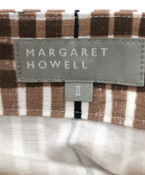MARGARET HOWELL（マーガレットハウエル）MARGARET HOWELL (マーガレットハウエル) チェックスカート ホワイト×ブラウン サイズ:Ⅱの古着・服飾アイテム