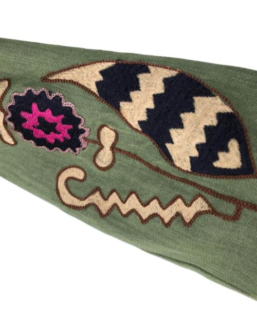 BINDU（ビンドゥ）BINDU (ビンドゥ) 刺繍テーラードジャケット グリーン サイズ:FREEの古着・服飾アイテム