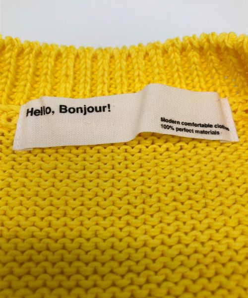 Hello,Bonjour!（ハローボンジュール）Hello,Bonjour! (ハローボンジュール) ニット イエロー サイズ:不明の古着・服飾アイテム