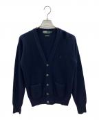 POLO RALPH LAURENポロ・ラルフローレン）の古着「80sカーディガン　ラムズウール　古着」｜ネイビー