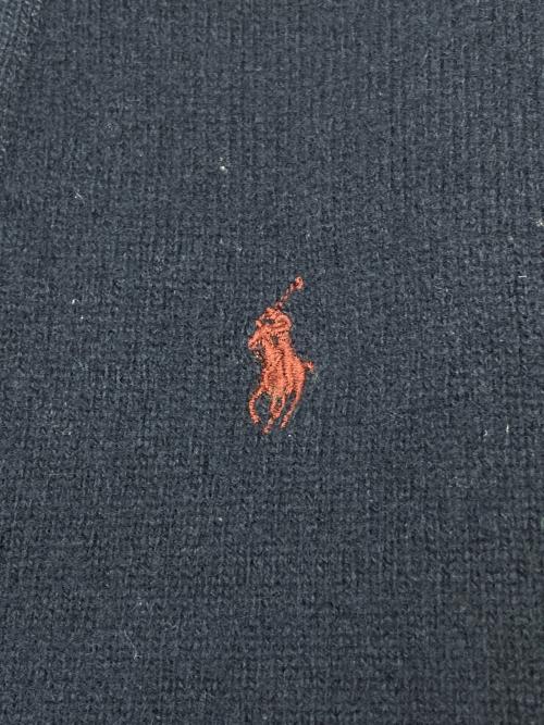 POLO RALPH LAUREN（ポロ・ラルフローレン）POLO RALPH LAUREN (ポロ・ラルフローレン) 80sカーディガン　ラムズウール　古着 ネイビー サイズ:170の古着・服飾アイテム