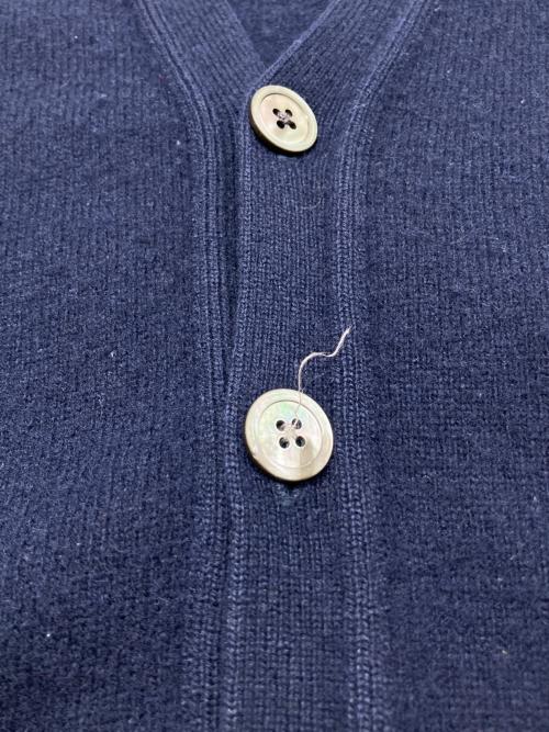 POLO RALPH LAUREN（ポロ・ラルフローレン）POLO RALPH LAUREN (ポロ・ラルフローレン) 80sカーディガン　ラムズウール　古着 ネイビー サイズ:170の古着・服飾アイテム