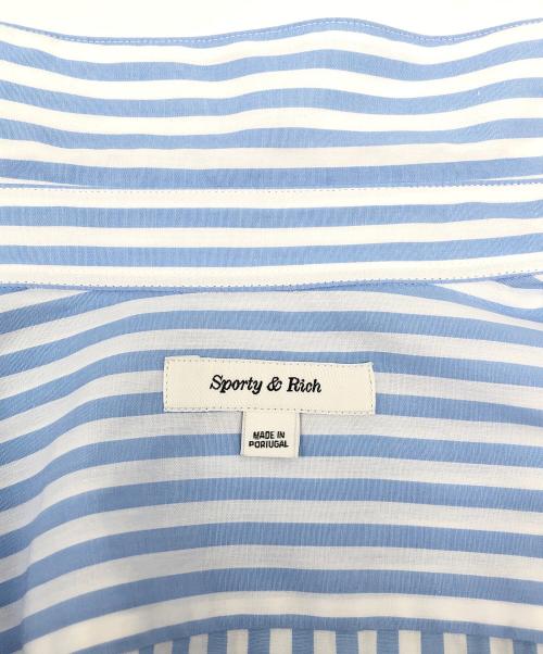 Sporty & Rich（スポーティーアンドリッチ）Sporty & Rich (スポーティーアンドリッチ) ストライプシャツ ブルー×ホワイト サイズ:S 未使用品の古着・服飾アイテム