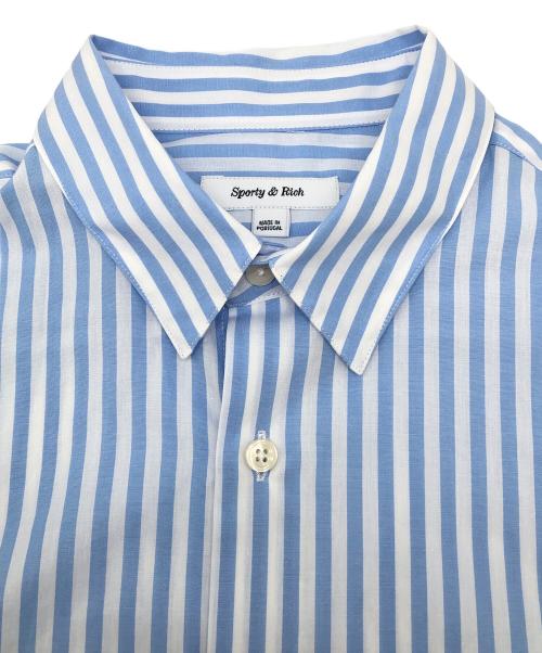 Sporty & Rich（スポーティーアンドリッチ）Sporty & Rich (スポーティーアンドリッチ) ストライプシャツ ブルー×ホワイト サイズ:S 未使用品の古着・服飾アイテム