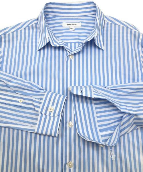 Sporty & Rich（スポーティーアンドリッチ）Sporty & Rich (スポーティーアンドリッチ) ストライプシャツ ブルー×ホワイト サイズ:S 未使用品の古着・服飾アイテム