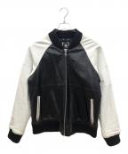 G-STAR RAWジースターロゥ）の古着「レザーブルゾン」｜ブラック×ホワイト