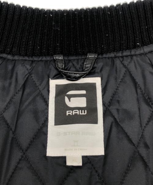 G-STAR RAW（ジースターロゥ）G-STAR RAW (ジースターロゥ) レザーブルゾン ブラック×ホワイト サイズ:XLの古着・服飾アイテム