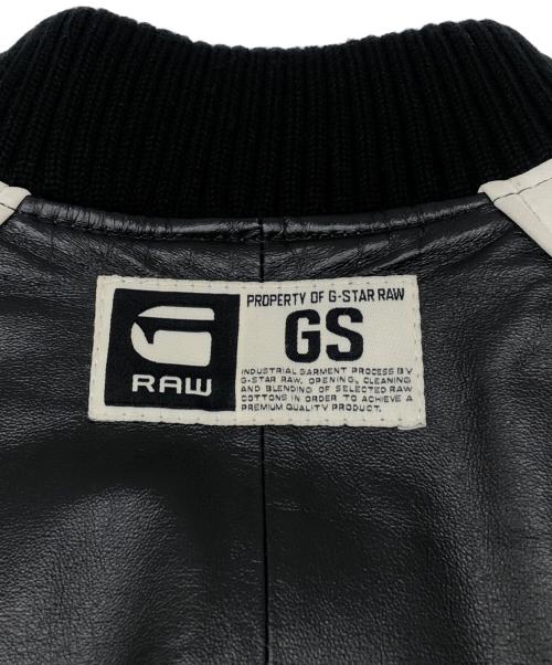 G-STAR RAW（ジースターロゥ）G-STAR RAW (ジースターロゥ) レザーブルゾン ブラック×ホワイト サイズ:XLの古着・服飾アイテム