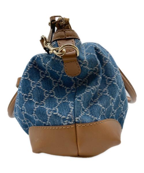 GUCCI（グッチ）GUCCI (グッチ) デニム地2WAYバッグ　GG スーキー インディゴ×ブラウンの古着・服飾アイテム