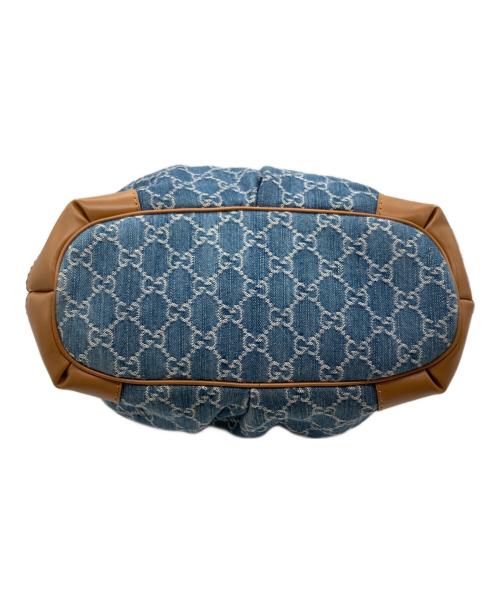 GUCCI（グッチ）GUCCI (グッチ) デニム地2WAYバッグ　GG スーキー インディゴ×ブラウンの古着・服飾アイテム