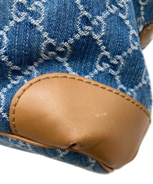 GUCCI（グッチ）GUCCI (グッチ) デニム地2WAYバッグ　GG スーキー インディゴ×ブラウンの古着・服飾アイテム