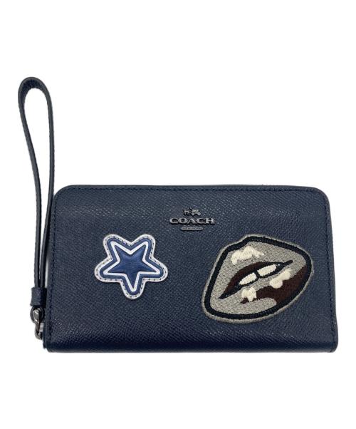 COACH（コーチ）COACH (コーチ) ラウンドファスナー財布 ネイビーの古着・服飾アイテム