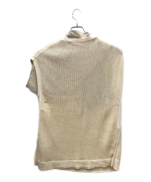 Ameri（アメリ）AMERI (アメリ) ノースリーブニット　COLLAR SET MESH TOP アイボリー サイズ:F 未使用品の古着・服飾アイテム