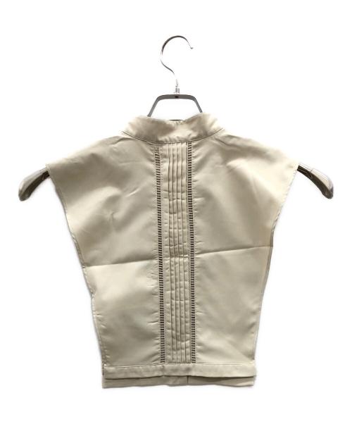 Ameri（アメリ）AMERI (アメリ) ノースリーブニット　COLLAR SET MESH TOP アイボリー サイズ:F 未使用品の古着・服飾アイテム