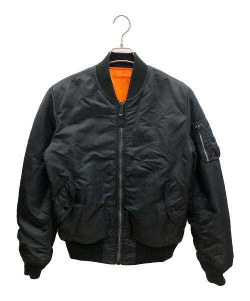 ALPHA（アルファ）ALPHA (アルファ) MA-1ジャケット ブラック×オレンジ サイズ:Lの古着・服飾アイテム