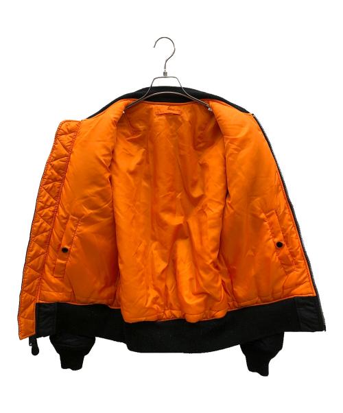 ALPHA（アルファ）ALPHA (アルファ) MA-1ジャケット ブラック×オレンジ サイズ:Lの古着・服飾アイテム