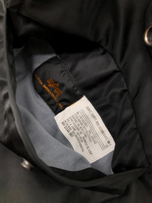 ALPHA（アルファ）ALPHA (アルファ) MA-1ジャケット ブラック×オレンジ サイズ:Lの古着・服飾アイテム