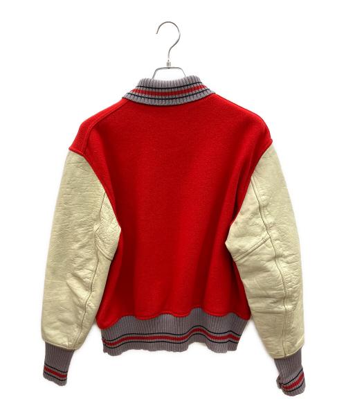Whiting&Davis（ホワイティング＆デイヴィス）Whiting&Davis (ホワイティング＆デイヴィス) 60sスタジャン　古着 レッド×ベージュ サイズ:46の古着・服飾アイテム