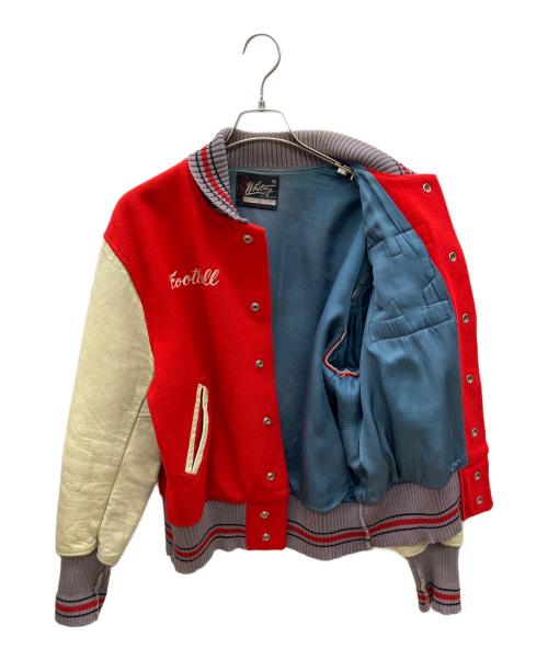 Whiting&Davis（ホワイティング＆デイヴィス）Whiting&Davis (ホワイティング＆デイヴィス) 60sスタジャン　古着 レッド×ベージュ サイズ:46の古着・服飾アイテム