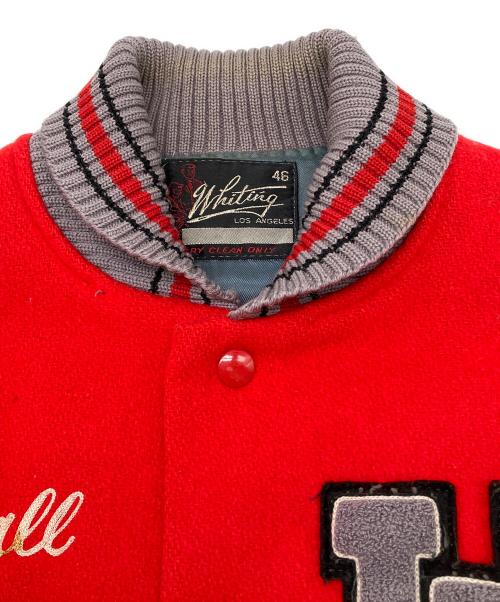Whiting&Davis（ホワイティング＆デイヴィス）Whiting&Davis (ホワイティング＆デイヴィス) 60sスタジャン　古着 レッド×ベージュ サイズ:46の古着・服飾アイテム