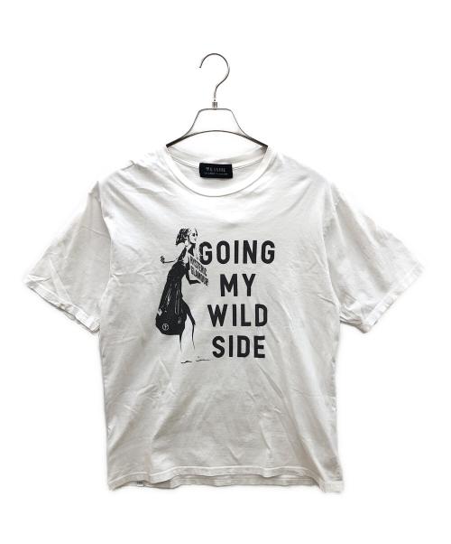 WILDSIDE YOHJI YAMAMOTO×HYSTERIC GLAMOUR（ワイルドサイド ヨウジヤマモト×ヒステリックグラマー）WILDSIDE YOHJI YAMAMOTO×HYSTERIC GLAMOUR (ワイルドサイド ヨウジヤマモト×ヒステリックグラマー) 半袖カットソー ホワイト サイズ:4の古着・服飾アイテム