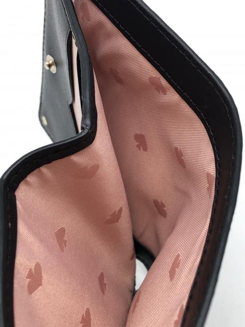 Kate Spade（ケイトスペード）Kate Spade (ケイトスペード) 2つ折り財布 ブラック×ピンクの古着・服飾アイテム