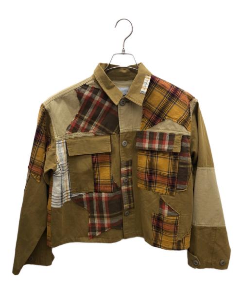 AVIREX Belle（アヴィレックス ベル）AVIREX Belle (アヴィレックス ベル) BDU CHECK REMAKE SHORT SHIRT カーキ サイズ:FREEの古着・服飾アイテム